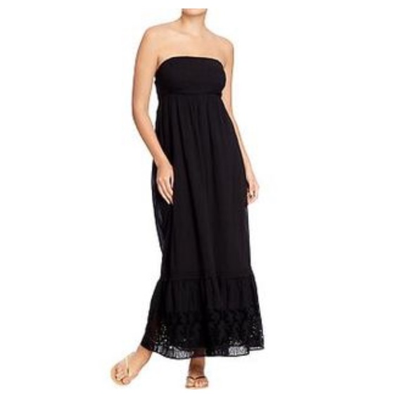 black eyelet maxi dress